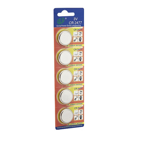 Pilha De Lítio Botão 3v 770mah Cr2477 - Blister Com 5 Peças