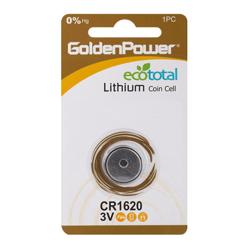 Pilha Botão De Lítio CR1620 3V 38mAh - 1 Peça - Golden Power