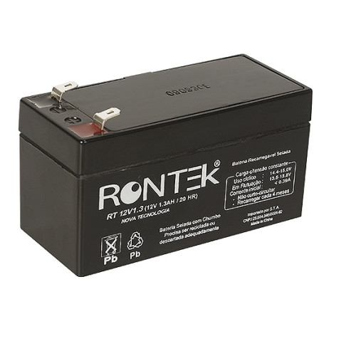 Bateria Selada De Chumbo Ácido 12V 1,3Ah - Rontek