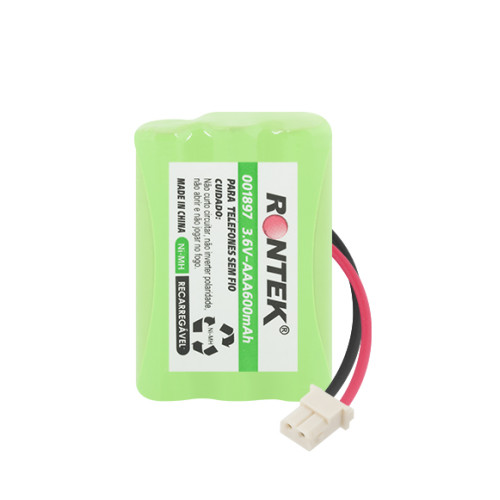 Bateria NiMh Para Telefone Sem Fio 3,6V 600mAh 3xAAA Conector Molex