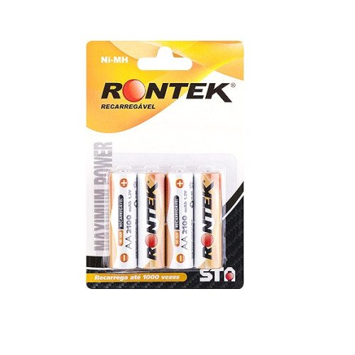 Bateria Recarregável NiMh AA 1,2V 2300mAh - Embalagem 4 Peças