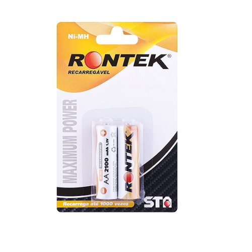 Bateria Recarregável NiMh AA 1,2V 2100mAh - Embalagem 2 Peças