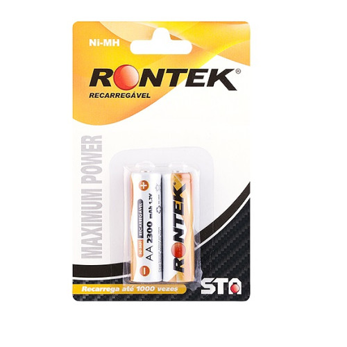 Bateria Recarregável NiMh AA 1,2V 2300mAh - Embalagem 2 Peças