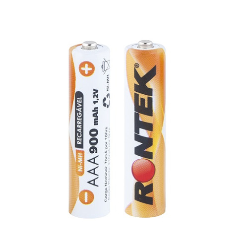 Bateria Recarregável NiMh 1,2V 900mAh AAA - Embalagem 2 Peças