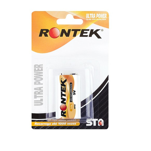 Pilha Comum ZnMn 9V 400mAh - Rontek