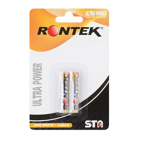 Pilha Comum 1,5V AAA - Rontek - Embalagem Com 2 Peças