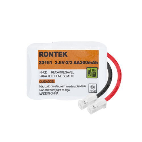 Bateria NiCd Para Telefone Sem Fio 3,6V 300mAh 3x2/3AA - Rontek