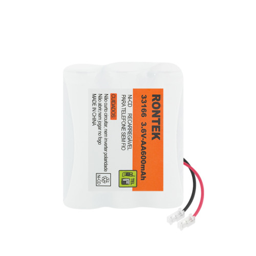 Bateria NiCd Para Telefone Sem Fio 3,6V 600mAh 3xAA Conector Universal