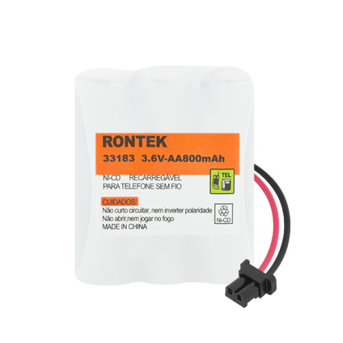 Bateria NiCd Para Telefone Sem Fio 3,6V 800mAh 3xAA Conector Universal