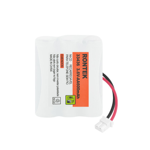 Bateria NiCd Para Telefone Sem Fio 3,6V 600mAh 3xAA Conector Molex