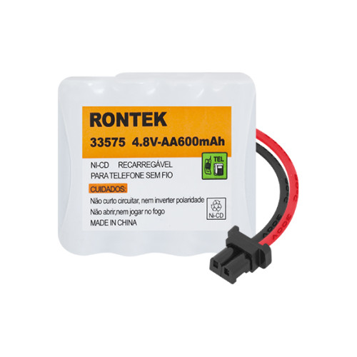 Bateria NiCd Para Telefone Sem Fio 4,8V 600mAh 4xAA Conector Universal