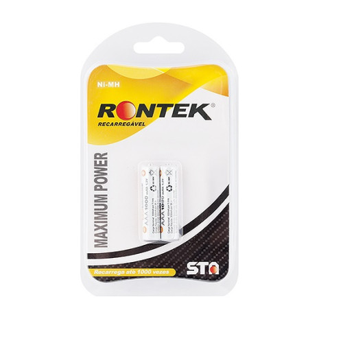 Bateria Recarregável NiMh AAA 1,2V 1000mAh Embalagem premium 2 Peças