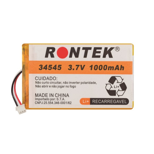 Bateria Lítio Polímero 3,7V 1000mAh Conector JST-PHR3 - C/ PeçaB
