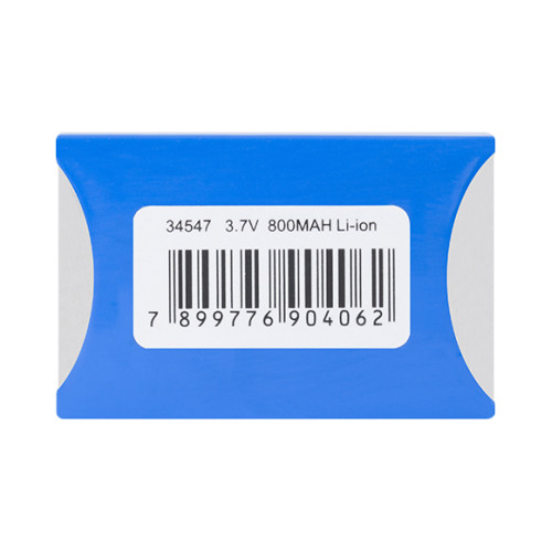 Bateria Li-Íon Prismática 3,7V 800mAh - ICR - Alumínio - 1C