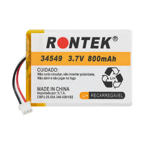 Bateria Recarregável Prismática Li-Íon 3,7V 800mAh - Rontek