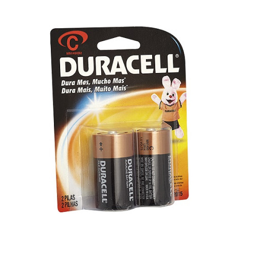 Pilha Alcalina Tamanho C 1,5V Duracell Original - Embalagem 2 Peças