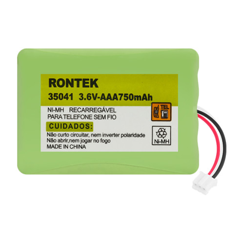 Bateria NiMh Para Telefone Sem Fio 3,6V 750mAh 3xAAA