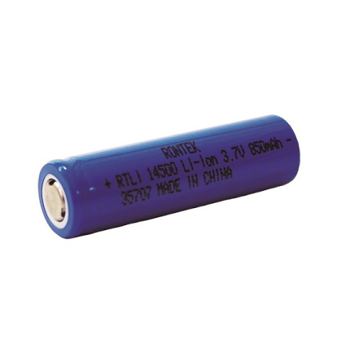 Bateria Recarregável Li-Íon Sem TOP 14500 3,7V 850mAh Rontek